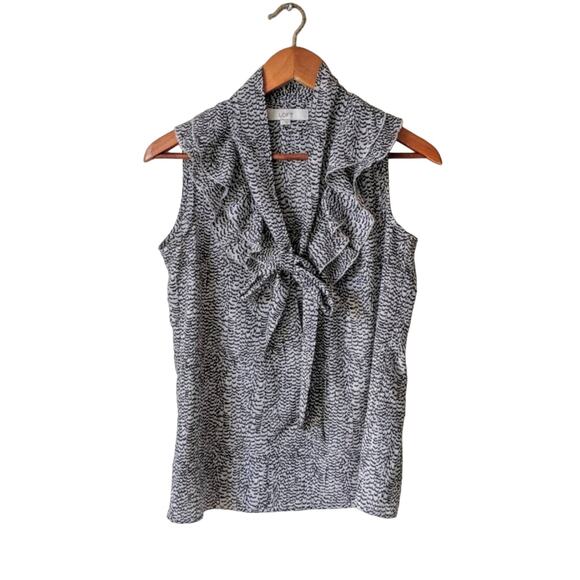 LOFT Tops - Loft Ruffled Tie-Neck Tank Top Size XS